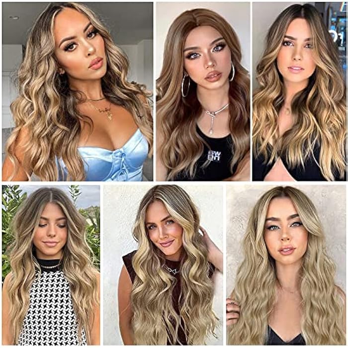 DILLARDS Mimo Long Light Brown Wig Long Brown Wavy Wigs For White Women Synthetic Light Brown To Blonde Long Wig - Image 3